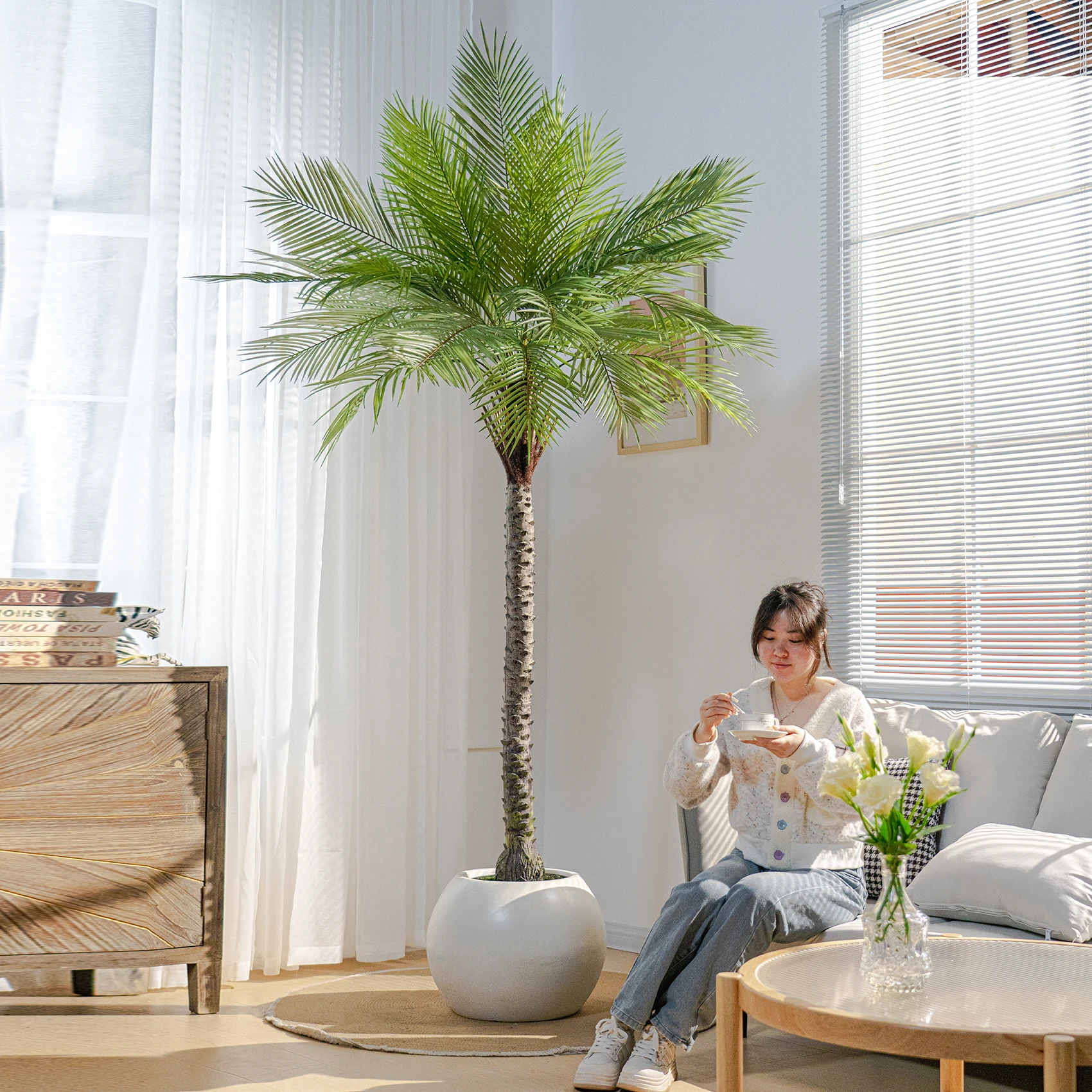 Large Artificial Grass Palm Tree for Indoor Decor Simulated Plastic Bonsai  with Leaves for Garden Fence or Indoor Plants| Alibaba.com