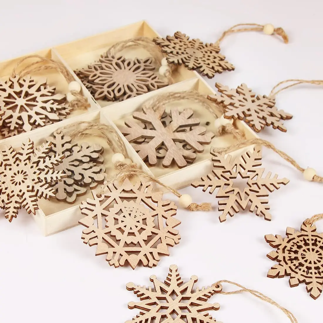 Snowflakes Christmas Wooden Ornament Christmas Tree Decoration With
