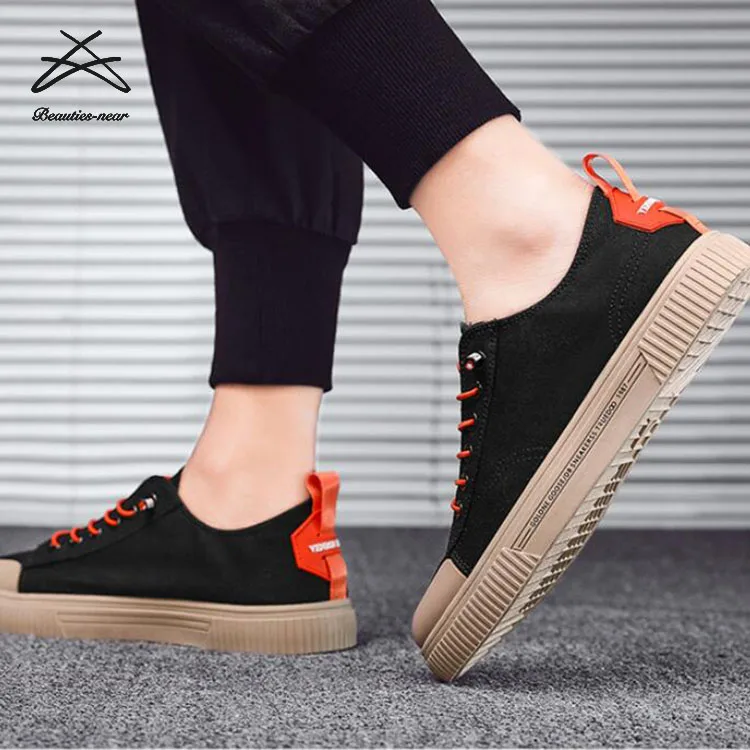2022 Men's New Canvas Shoes Spring Lace up Rubbers Men Comfortable Fashion  Running Canvas Sports Men's Sneaker Shoes