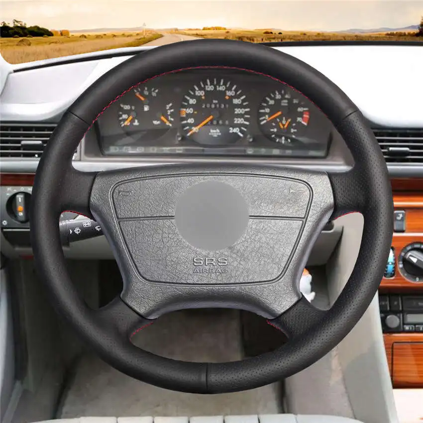 Custom Hand Sew Steering Wheel Cover Wrap for Mercedes Benz W211 W246 W203 W204 W205 C117  C218 W212  X156 X204 AMG