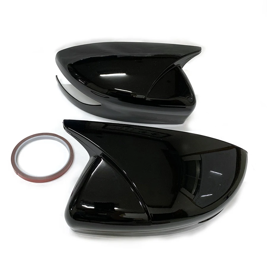 product for nissan sylphy 2012   2019 rearview side mirror cover horn style gloss black auto body spare parts exterior side mirror cover-8
