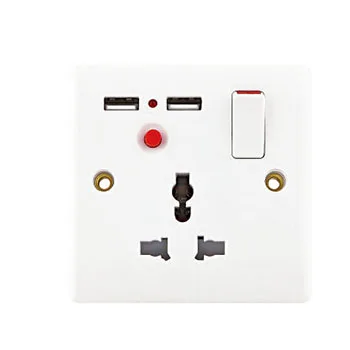 Saudi Arabia Universal Bakelite Switch Socket Outlet 13a 250v Socket White Color Custom 2 Gang Wall Socket Uk Standard Outlet