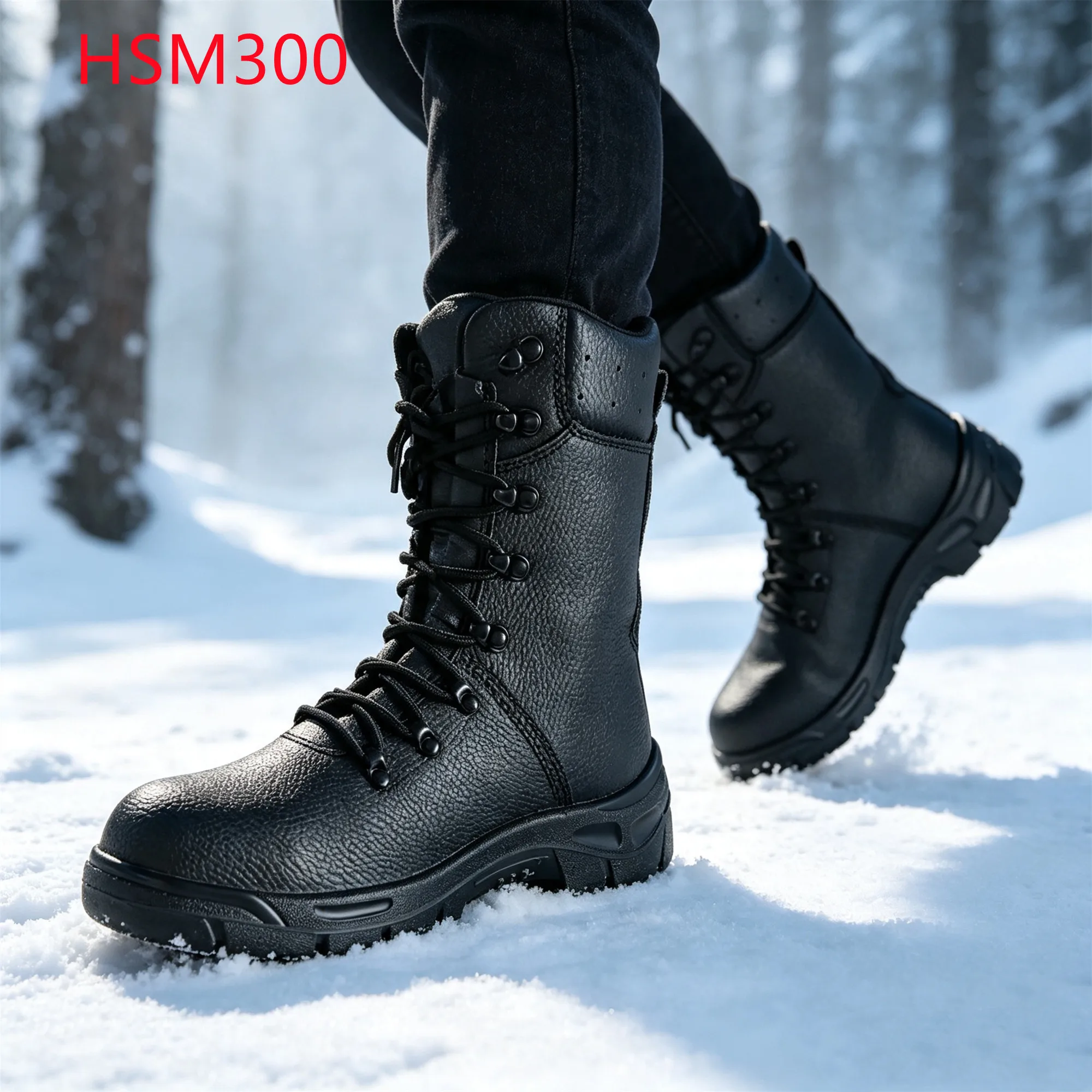 LXG,outdoor Adventures PU/PU Injection Sole Marching Boots Nasty Conditions Full Natural Embossed Leather Patrol Boots HSM300