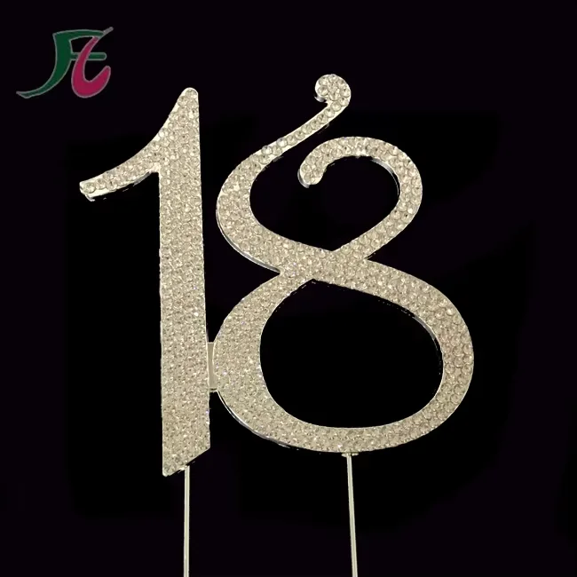 Topper Numero 18 Con Strass Per Torte - Decorazione Compleanno, Anniversari E Feste - Foto 11