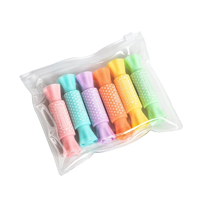 Thirty Percent Discount Cartoons Multi Color Candy Plastic Multicolor Fancy Pastel Kawaii Marker Highlighter Pen