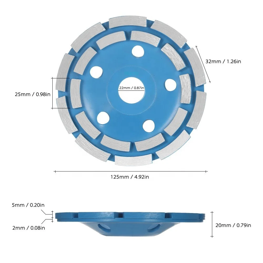 Disque Diamant Double Rangée Turbo 125mm Pour Béton GEPCO - Neuf