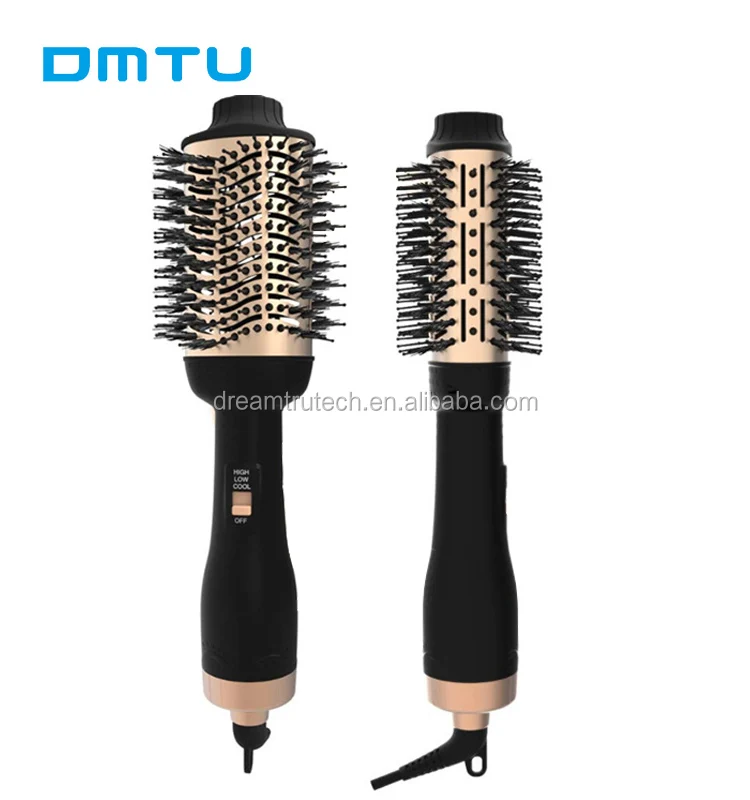 DMTU Top Selling 1000W Hair Dryer Brush Straightener Curler Hair Electric Heating Comb Dryer