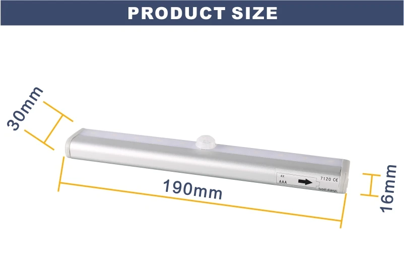 Best Selling Motion Sensor LED Cabinet Light White Shade Battery Operated Wireless Stick Wall Mount for Kitchen Living Room