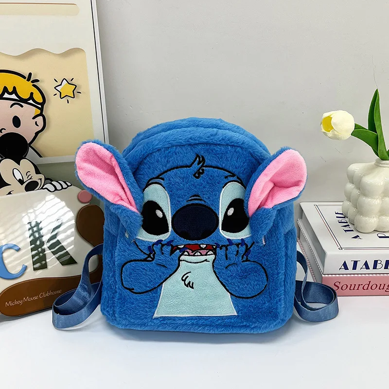 Lovely Cartoon Cute Stitch Plush Schoolbags High-Capacity Anti-Lost Backpacks Waterproof Travel Knapsack Storage for Children