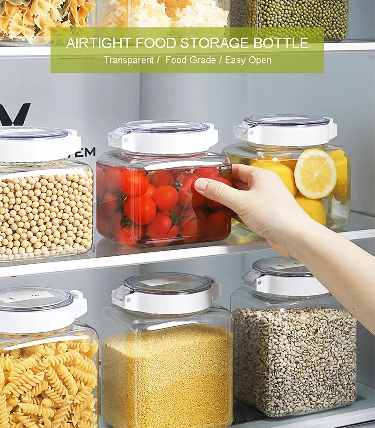 Food Grade Material Transparent Candy Food Container Dampproof Kitchen Plastic Storage Bottle