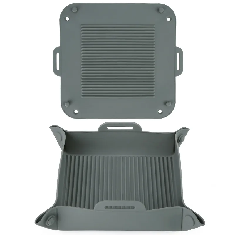 Air Fryer Mat Foldable Thickened Silicone Square Easy Storage High Temperature Resistant Non-Stick Sustainable No Coating Baking