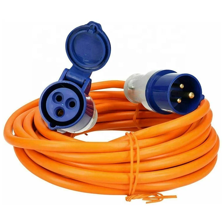 10m Camping Tent Electric Mains Hook Up Reel Caravan Power Cable 16A Plug Lead 