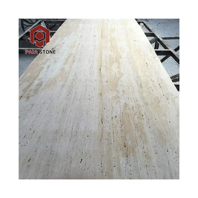 Super White Travertine Marble Stone High Quality Outdoor Crema Ultraman PAIA Stone Big Slab with Modern Graphic Design