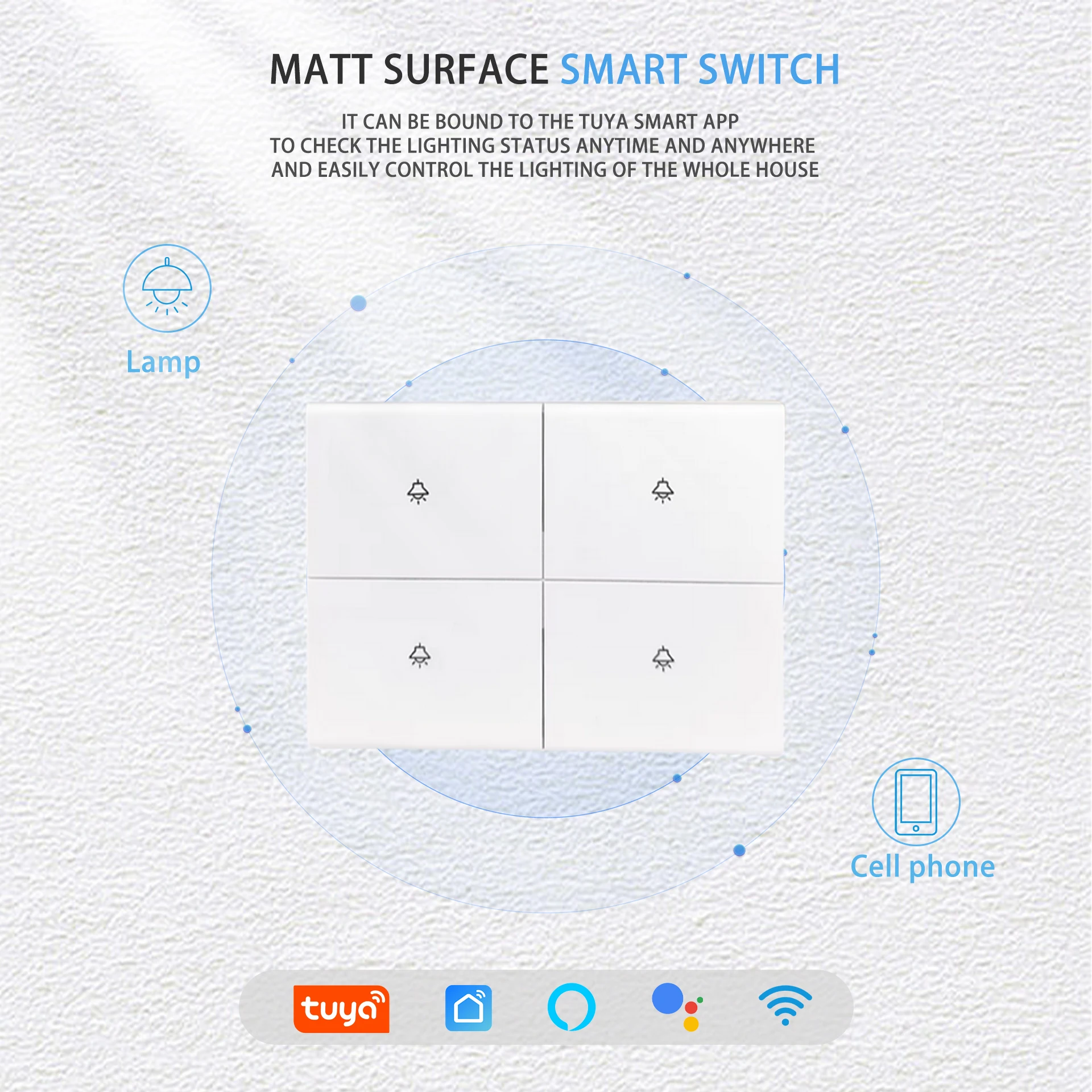 ZigBee Wifi Smart Switch for Home Use Smart Life Control 240v 16a Skin Feeling Spray Paint Panel Touch Panel Curtain Light