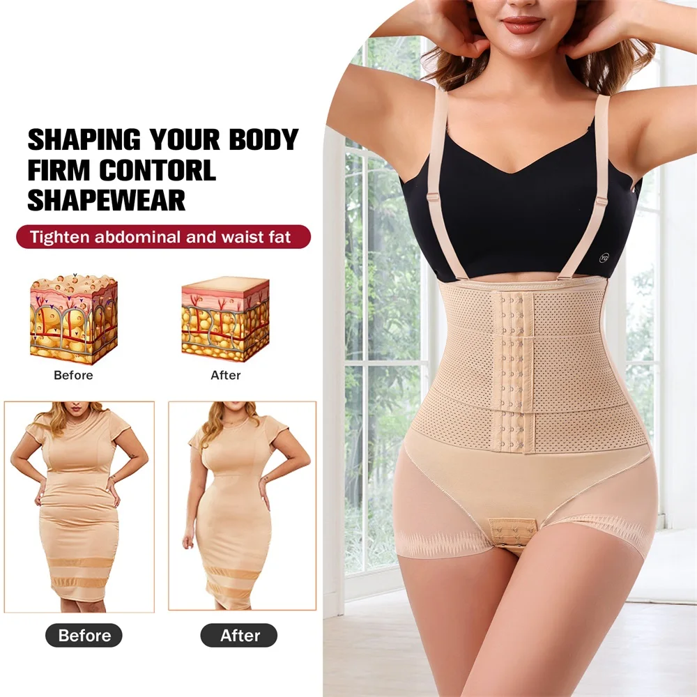 Wholesale Full Body Butt Lift Shaping Panties Underwear Shoulder Strap Tummy Control Shapewear Women Waist Trainer Shaper details