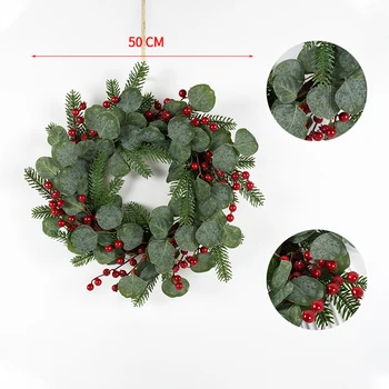 Christmas Wreaths Front Door Eucalyptus Greenery Wreath Handmade Window Wall Festival Party Holiday Wedding Home Decor