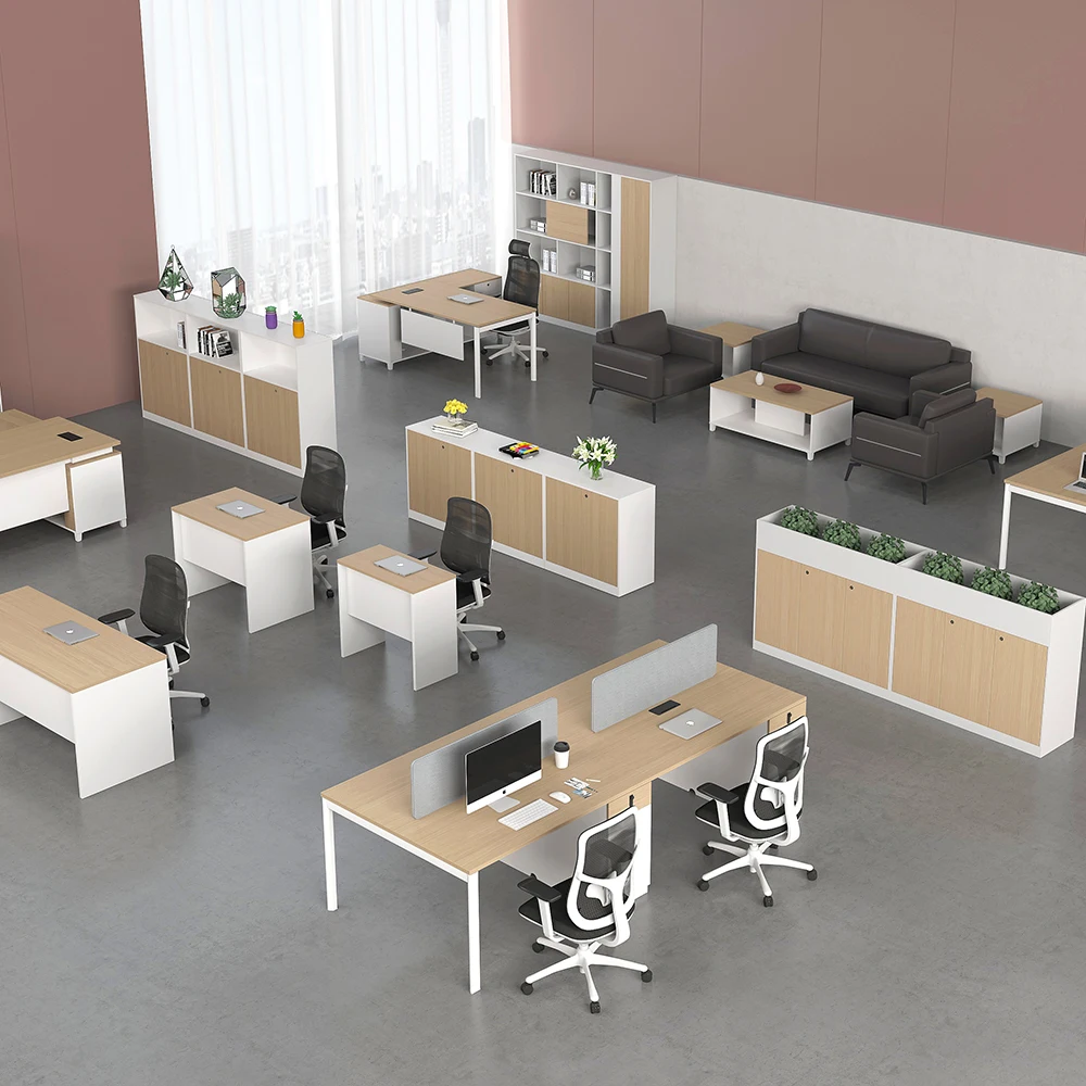 2024 Factory Custom Oem Modern Modular Office Furniture Workstation Staff Open Staff Workstation Office Desk and Chair Sets