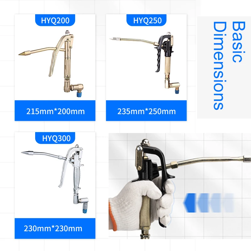 Universal Grease Gun and Manual Direction Filler Injector Nozzle for Pneumatic Grease Pump Injector Grease Lubricator