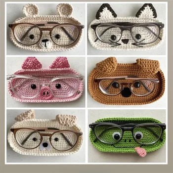 New Arrival Hot Selling Positive Toys Hand-crocheted Small Animal Glasses Storage Basket Desktop Decorative Ornaments