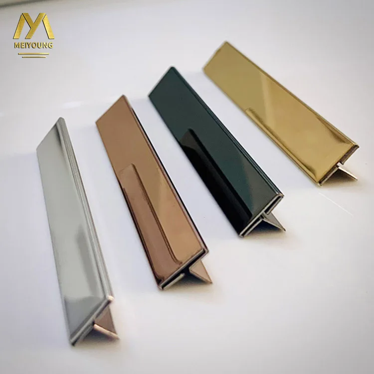 Stainless Steel Tile Trim Profile Metal Trim Stainless Steel Decorative adhesive strip stickers Metal Tile Trims