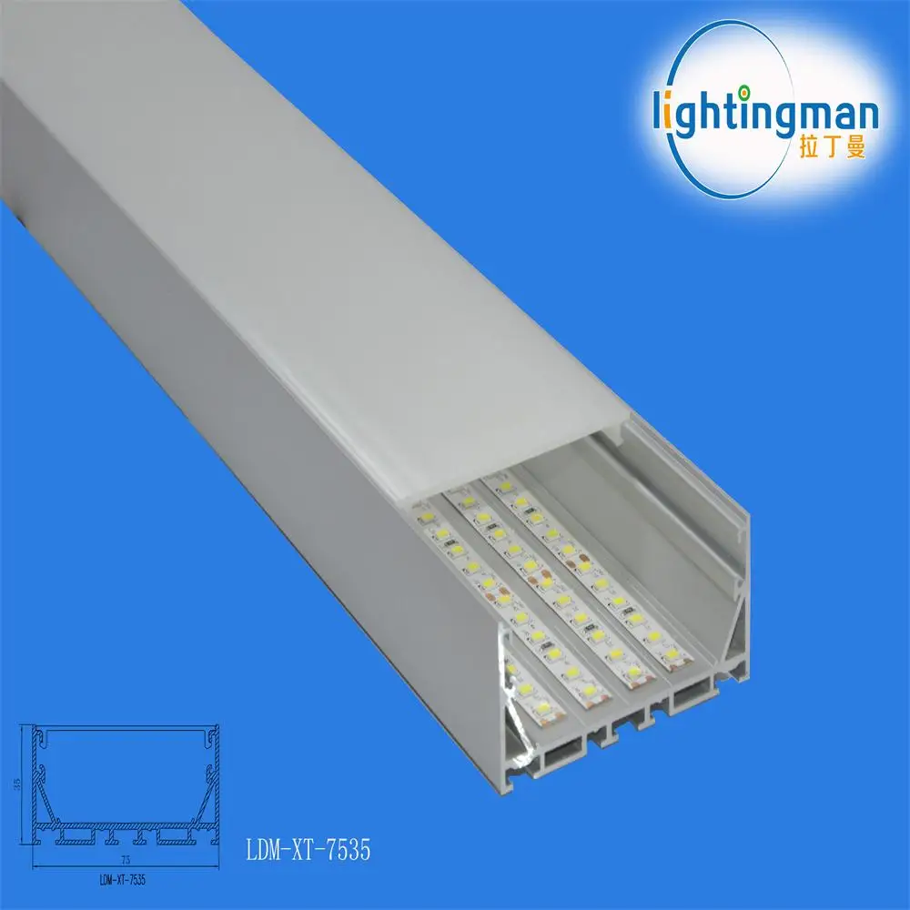 Customized Decorative LED Linear Light Surfaced Mounting Office Ceiling Light 7535 Aluminum