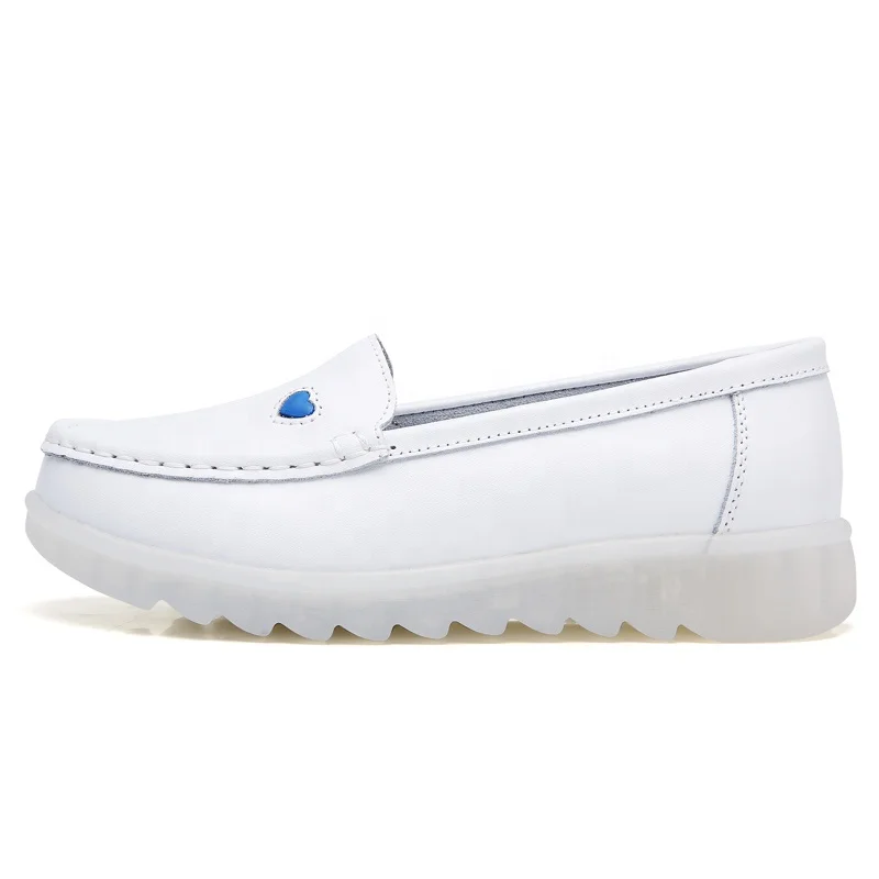 Модные больничные прозрачные туфли для медсестер, женская обувь на воздушной подошве, женская кожаная обувь для кормления, белая, оптовая продажа