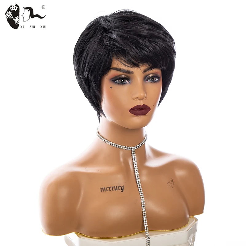XISHIXIU Hair Wholesale vendors Ombre Blonde  Brown BURG Short Straight natural wig Synthetic hair Wigs for Women