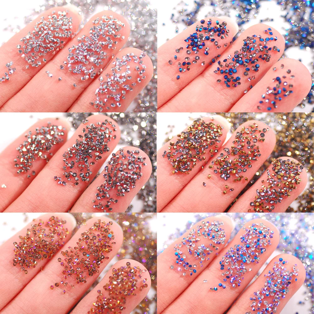 Glitter Micro Diamond Glass Crystal Rhinestones Glitter Pixie Crystal for Nails Art Decoration details