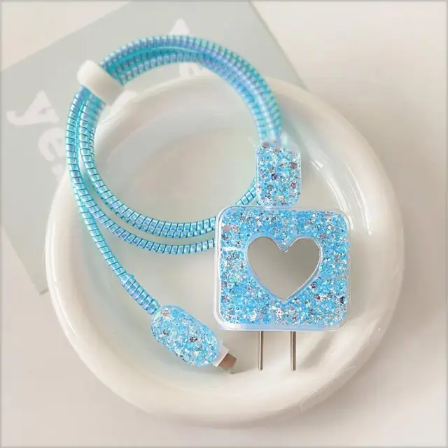 Hot selling soft case diamond mirror charging cable winding strap for iPhone 14 Promax charging head protective case