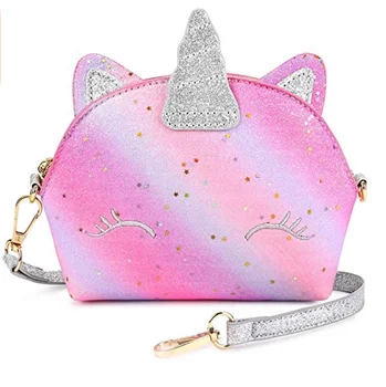 New Design Unicorn Gifts Kids Purse for Little Girls Sequin Glitter Crossbody Shoulder Handbag for little fashionistas