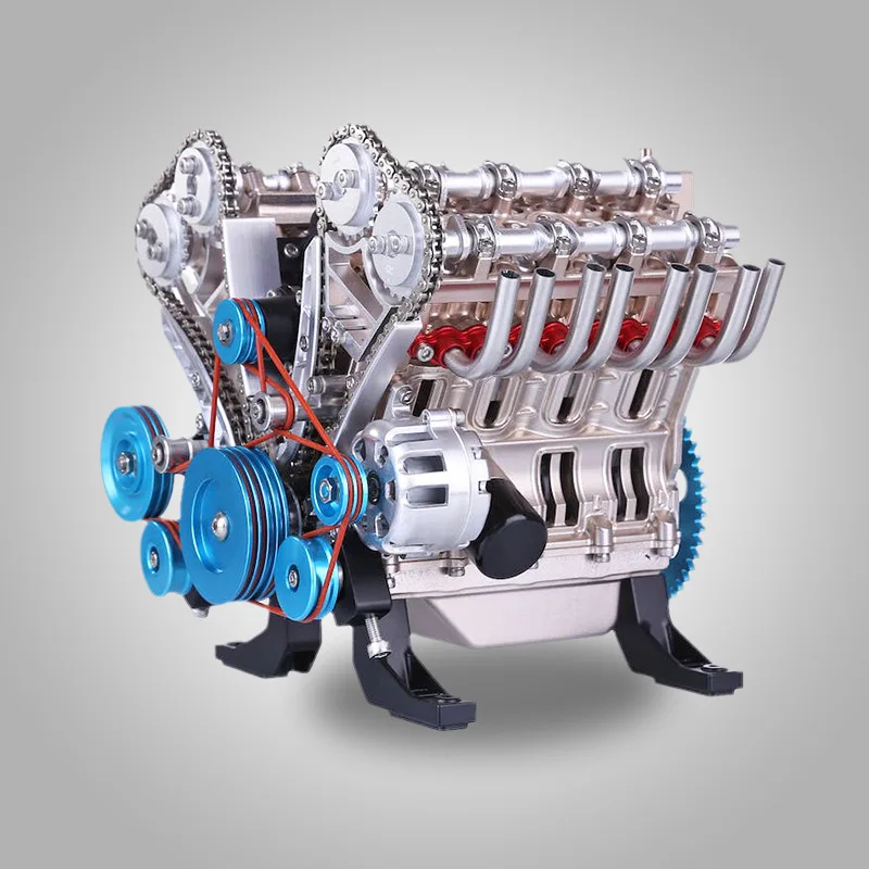Teching V8 Engine Metal Model Kit - 500+pcs Miniature Engine Kit