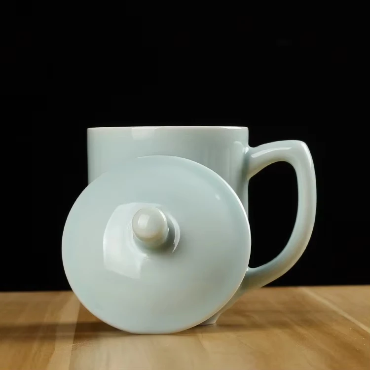 product longquan celadon plum ceramic cup ice cracked design customizable water customized drinking tea cup for hotel office home use-12