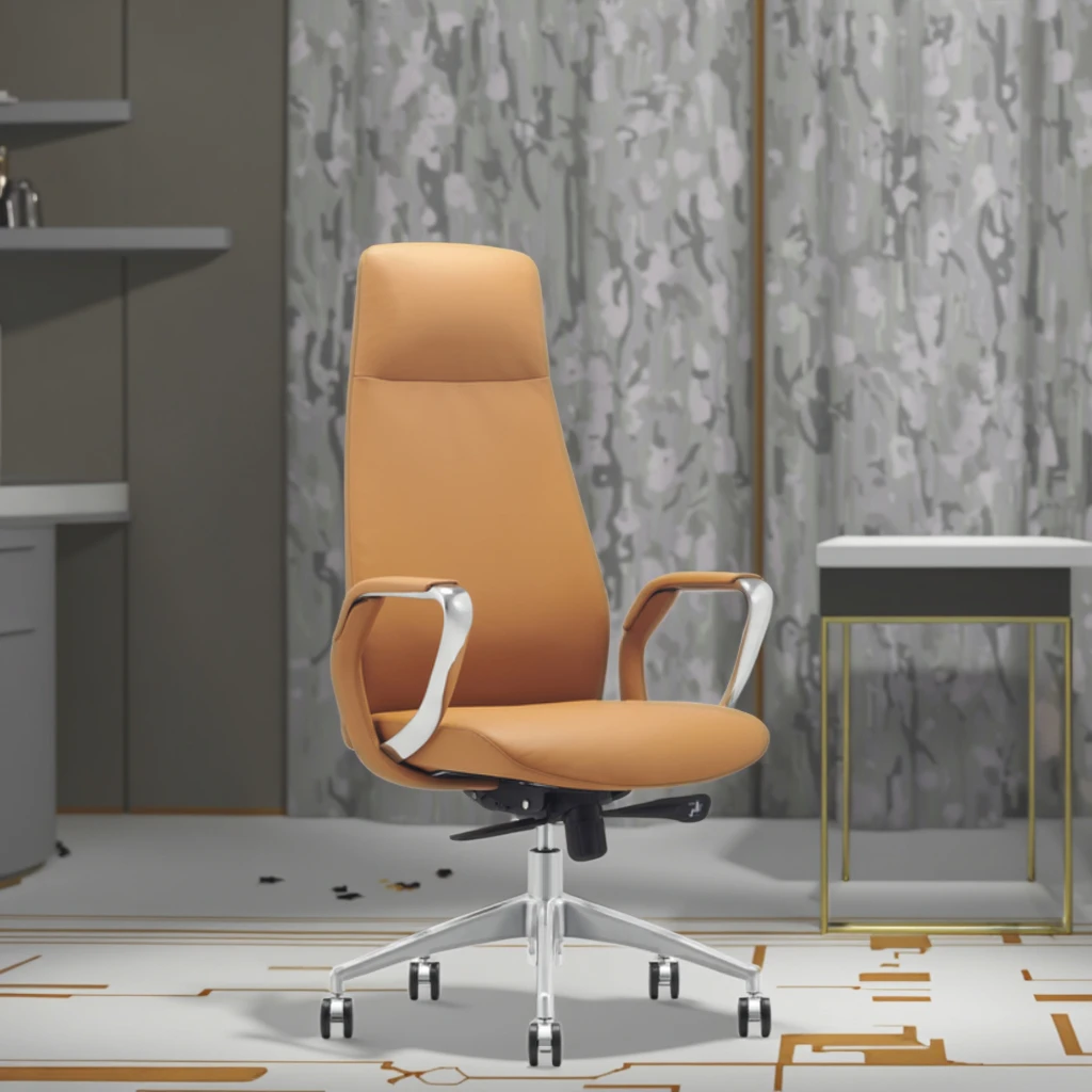 Luxury Aluminum Arm Executive Chair Built-in Steel Frame Synchronous Tilt Mechanism 3