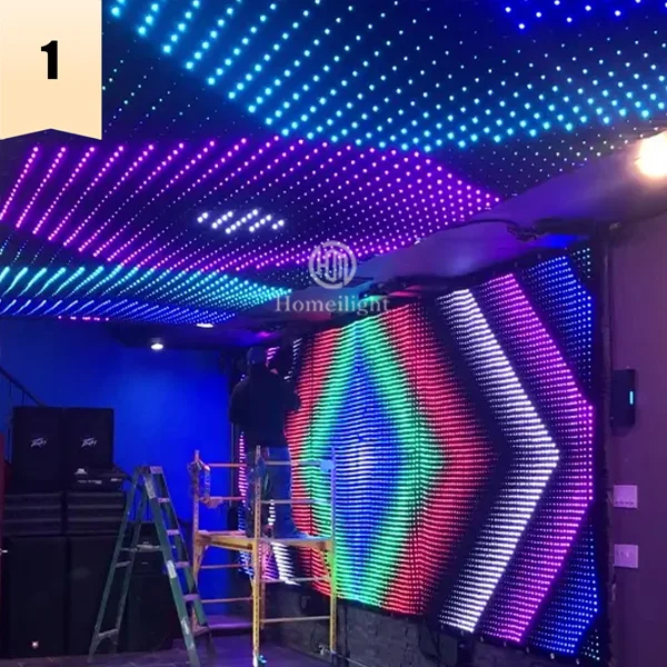 Homei Video Curtain RGB Vision Curtain Cortina De Video Led De Fondo De Boda Vision Star Cloth