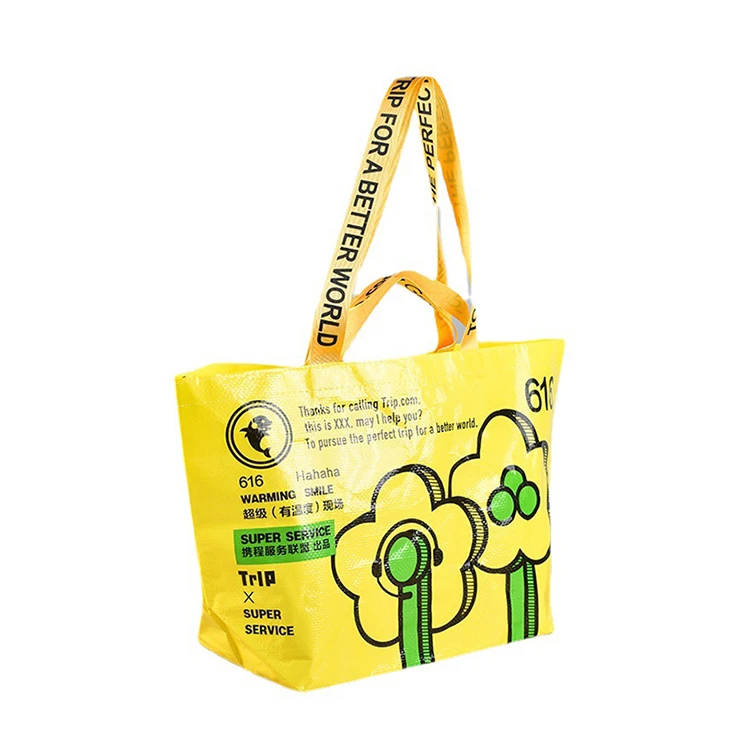 Custom Logo Full Color Printing Design Reusable Boate Shape Laminated Woven PP Shopping Tote Bag