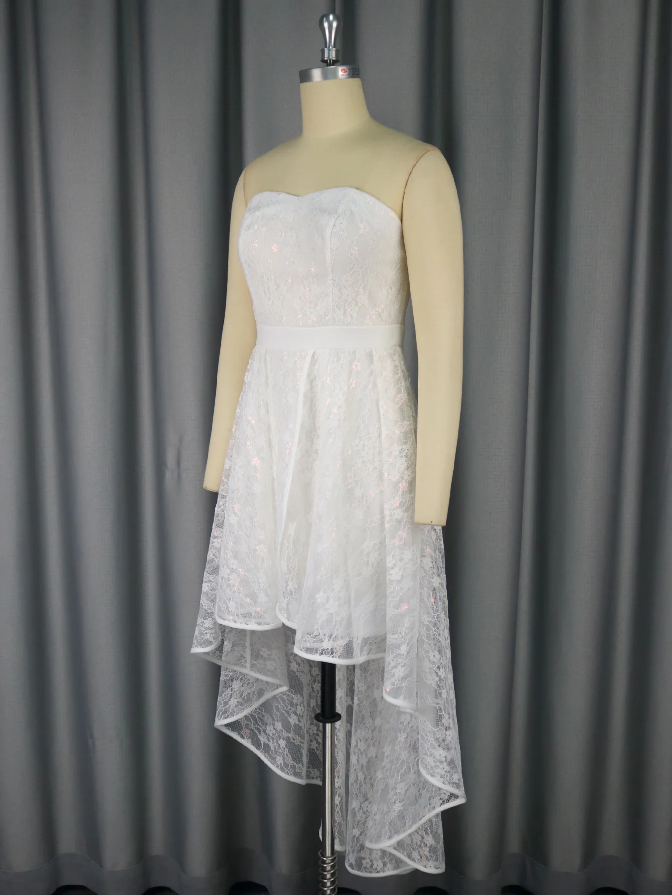 knee length dresses for ladies A-line High Low Homecoming Dresses with Lace  Angrila