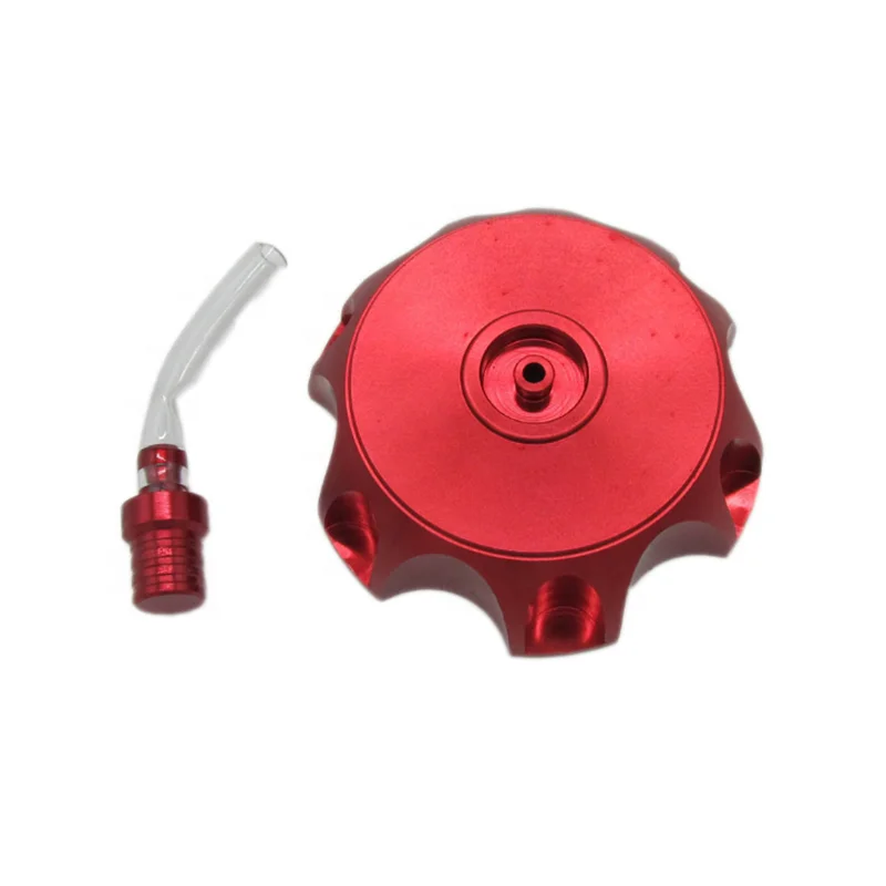 CNC Aluminum Gas Fuel Tank Cap with Breather Valve For 50cc 70cc 90cc 110cc 125cc 140cc 150cc 160cc Pit Dirt Bike Motorized Bicycle Red 