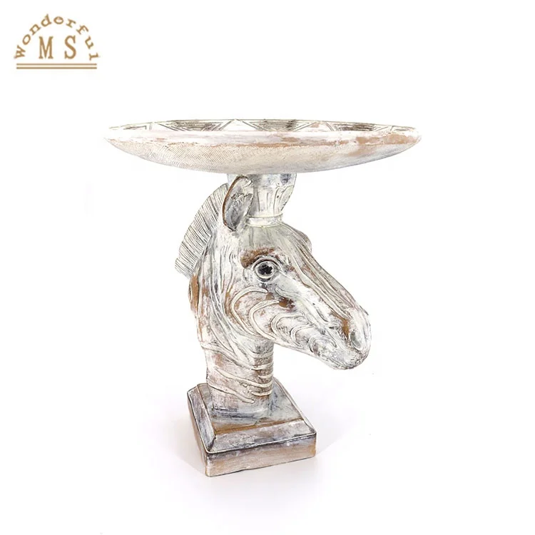 Hand Painting Gold Animal Horse Rabbit Shape Resin Fruit Dishes Bowls Candy Cake Plate for Kitchen and Patio Home Decoration