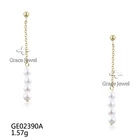 Gold Pearl Round Earrings Earrings GE02390A Grace Luxury Gold Pearl Round Earrings