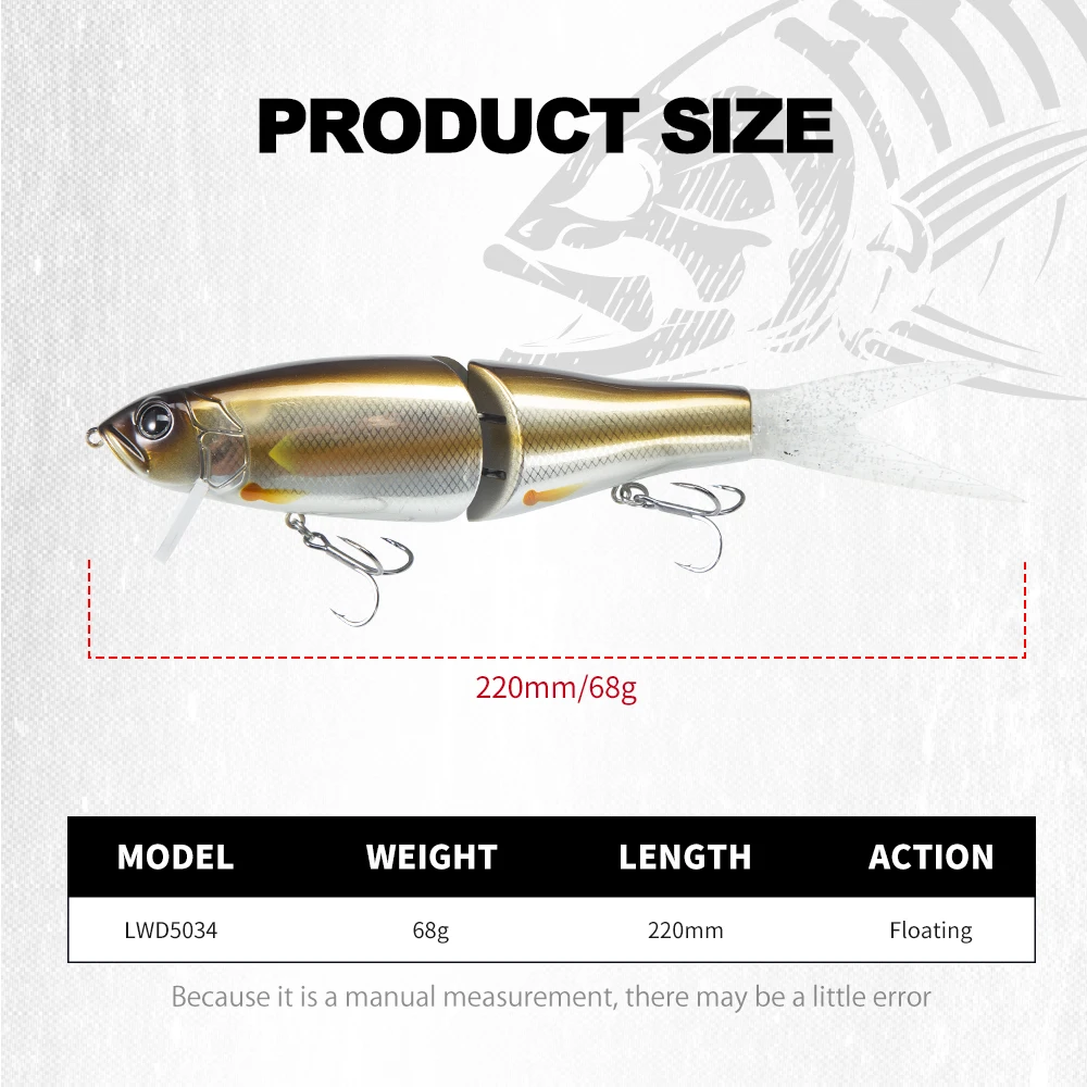 High Quality 3d Eyes Wobbler Hard Lure Swimbait Artificial Bait 220mm