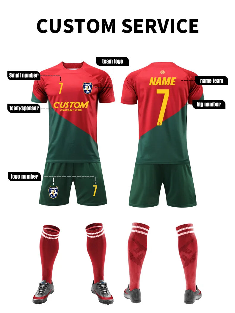 Custom National Team Portugal Home Away Ronaldo 7 Soccer Jersey High