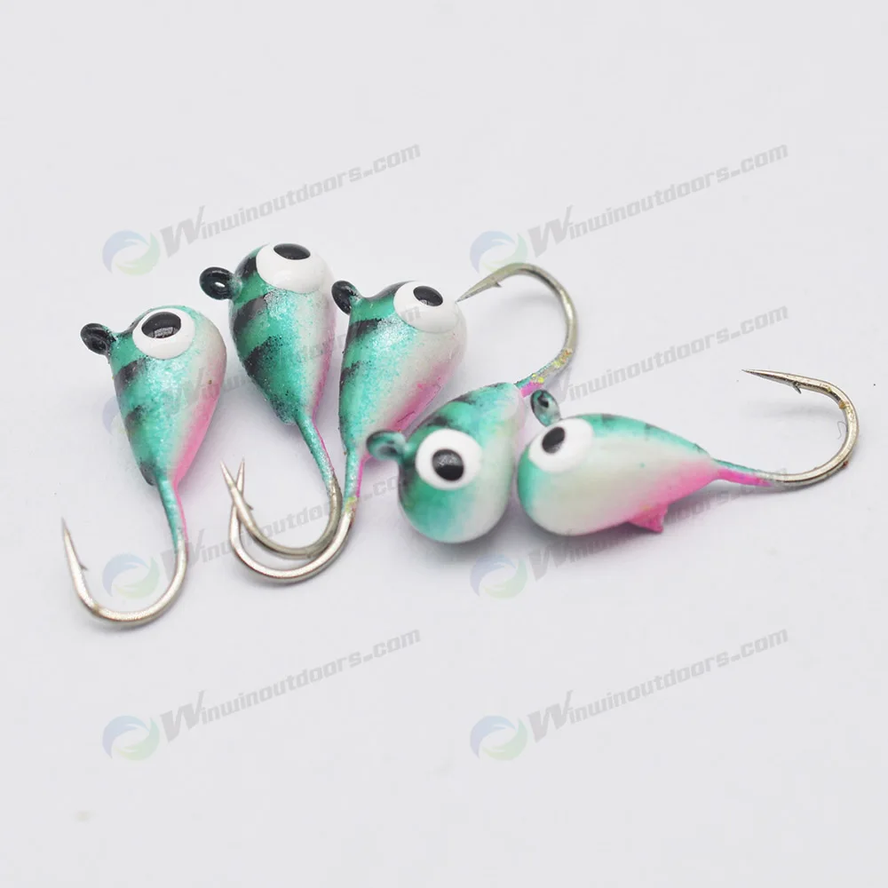 TUNGSTEN 7 Pack Gold 4-6mm Ice Fishing Jigs Lure Crappie Walleye
