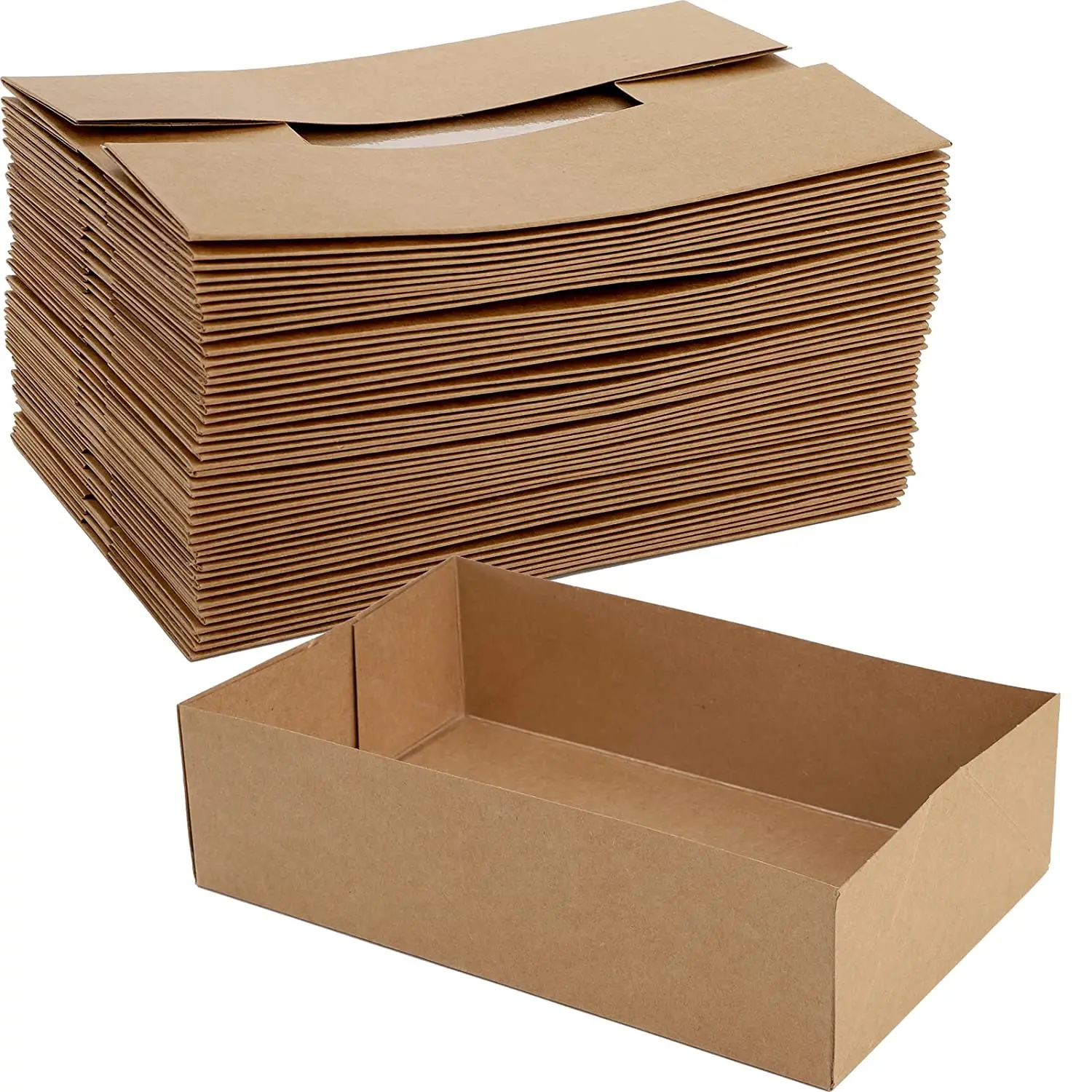 Brown Greaseproof Packs Checkered Wrapping Paper Theater Stadium Disposable Foldable Cardboard Kraft Paper Food Trays