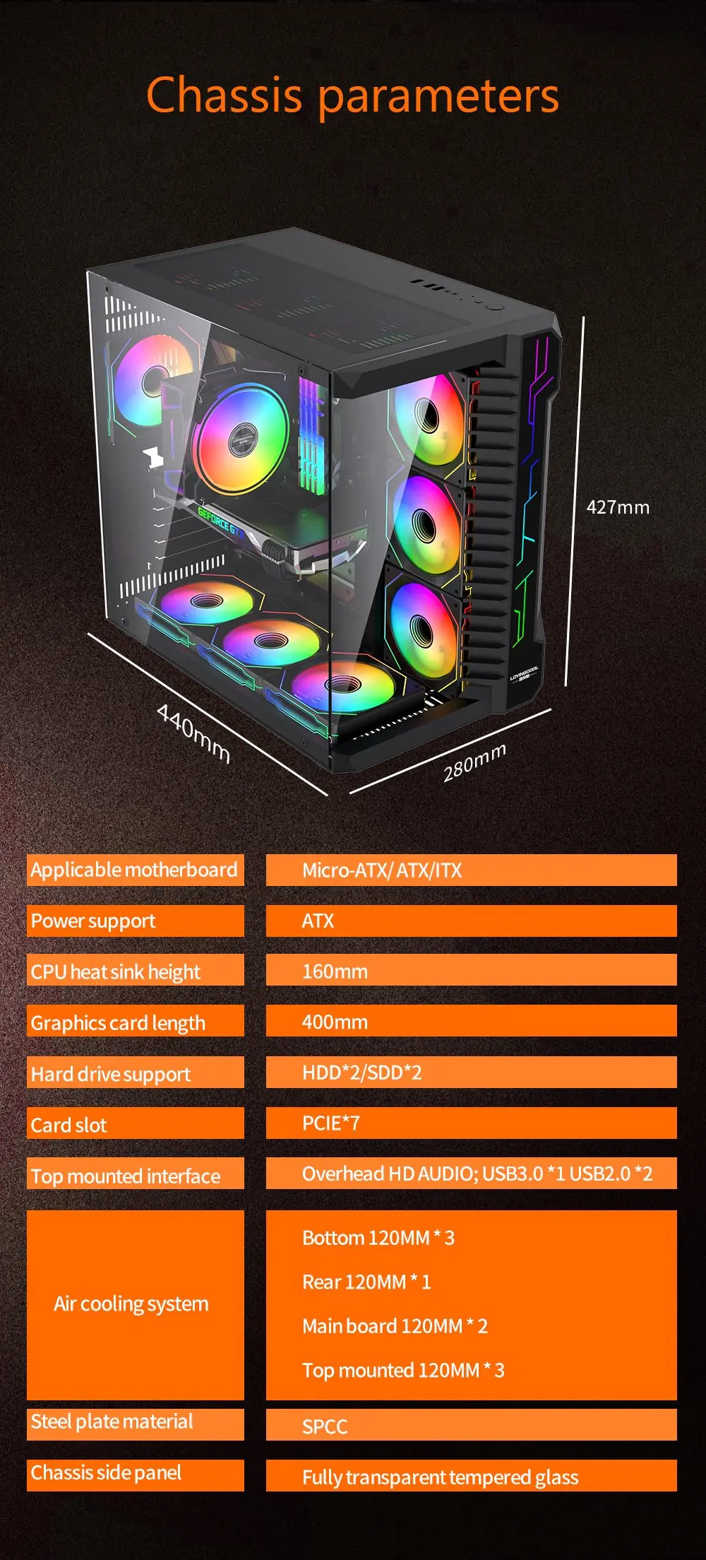 LOVINGCOOL Hot Selling Full Tower ATX USB3.0 Support 360 Water Cooling ...