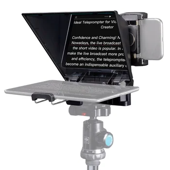 FEELWORLD Mini Teleprompter Support up to 8" Smartphone/Tablet Prompting Smartphone DSLR Shooting with Teleprompter Glass