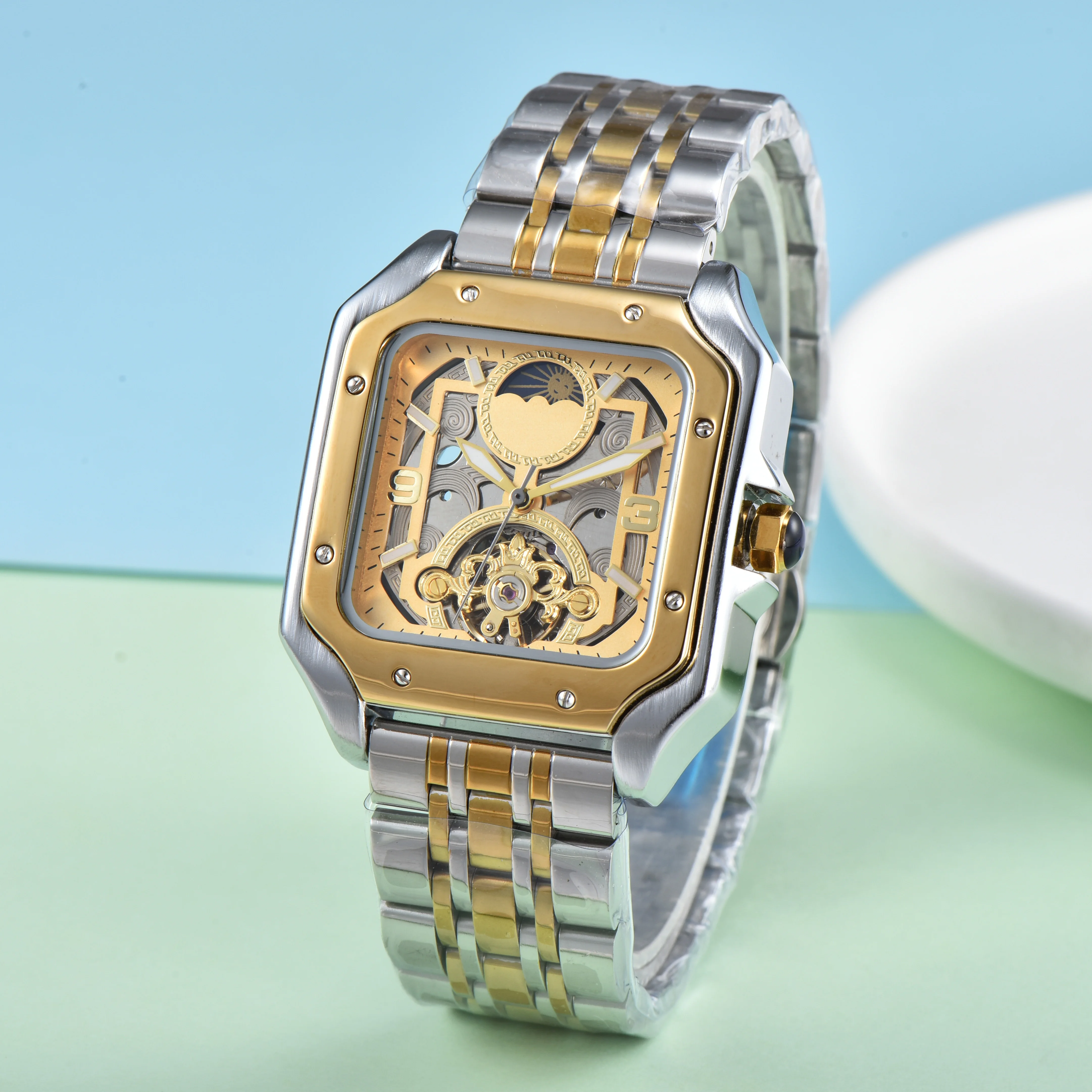 Men's Luxury Mechanical Square Watch - Waterproof
