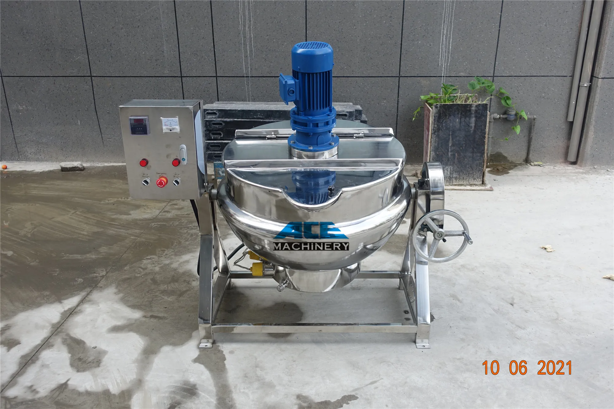 Food Cooker Steam/gas/electric Jacket Kettle With Agitator Mixer Double