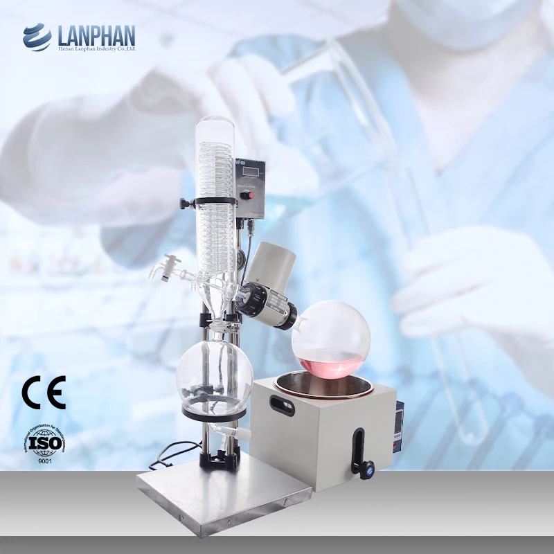500ml  2l 10 Liter Small Scale Vacuum Rotavapour Rotavapor Capacity Single Effect Rotovap with Chiller Rotary Evaporator in Lab
