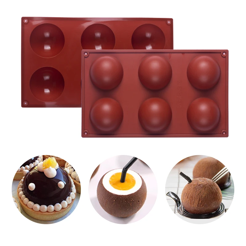 Объемная большая круглая форма 6 ячеек набор силиконовых форм для