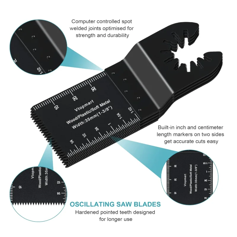 19 Metal Wood Oscillating Multitool Quick Release Saw Blades